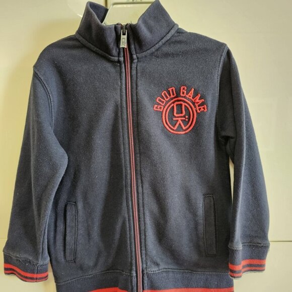 Boys Full Zip Embroidered Logo Rugby Hockey Sweatshirt - Picture 2 of 8